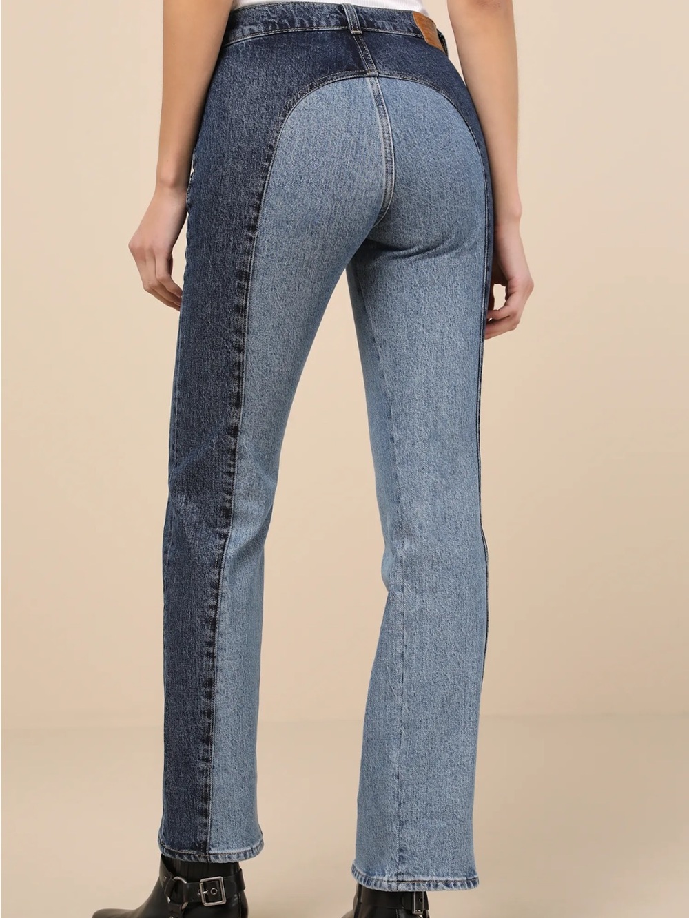 Levi’s Two-Tone High-Rise Straight Jeans - Blue - Picture 2 of 5